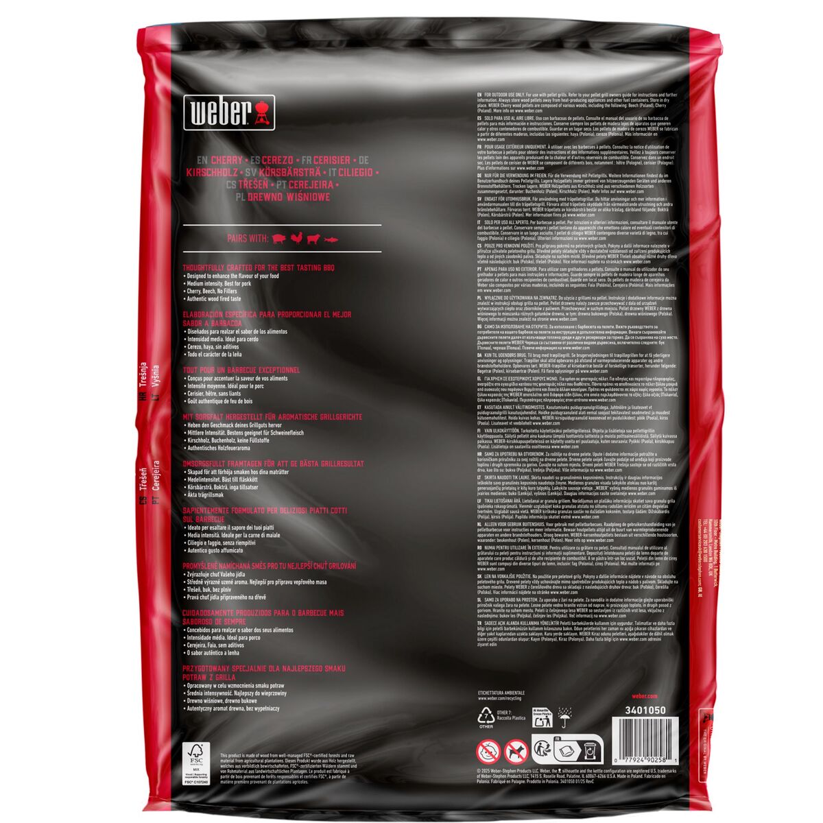 Weber Trepellets Kirsebær 8 kg