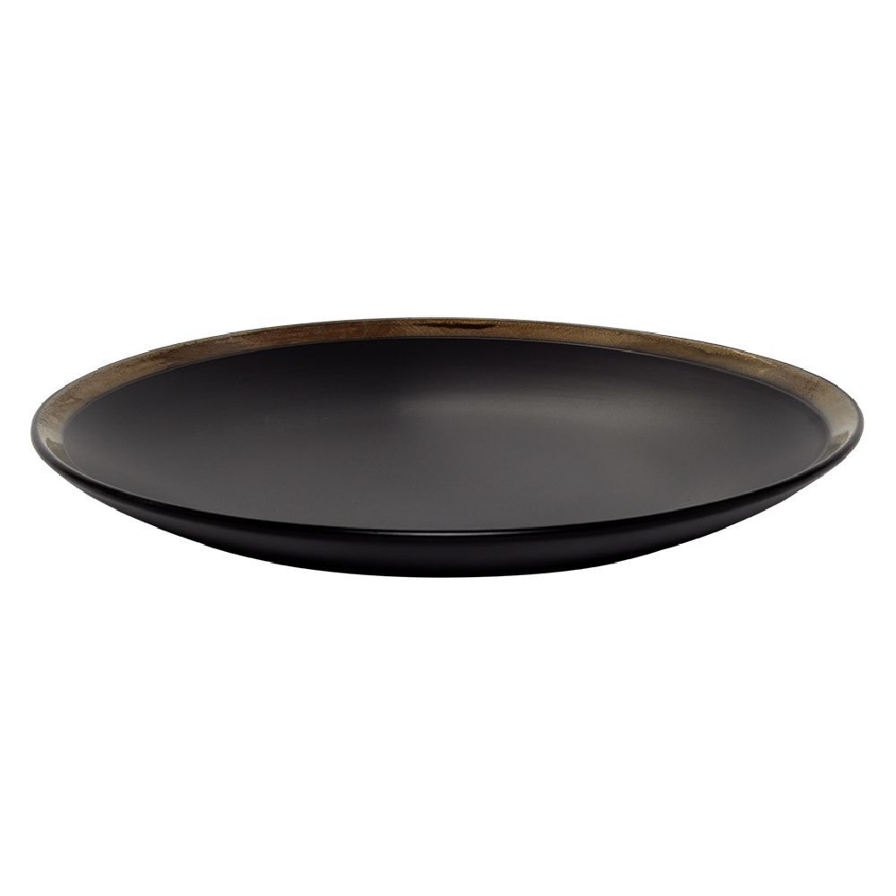 Assiette plate en faïence avec liseré doré