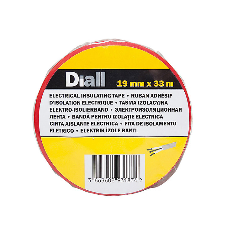 Ruban d'isolation électrique 19 mm x 33 m rouge