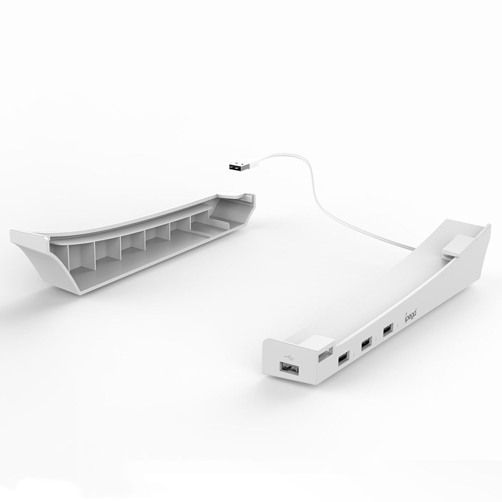 Sony PlayStation PS5 Halterung mit 4x USB A Multiport Erweiterung für die Konsole - Weiss
