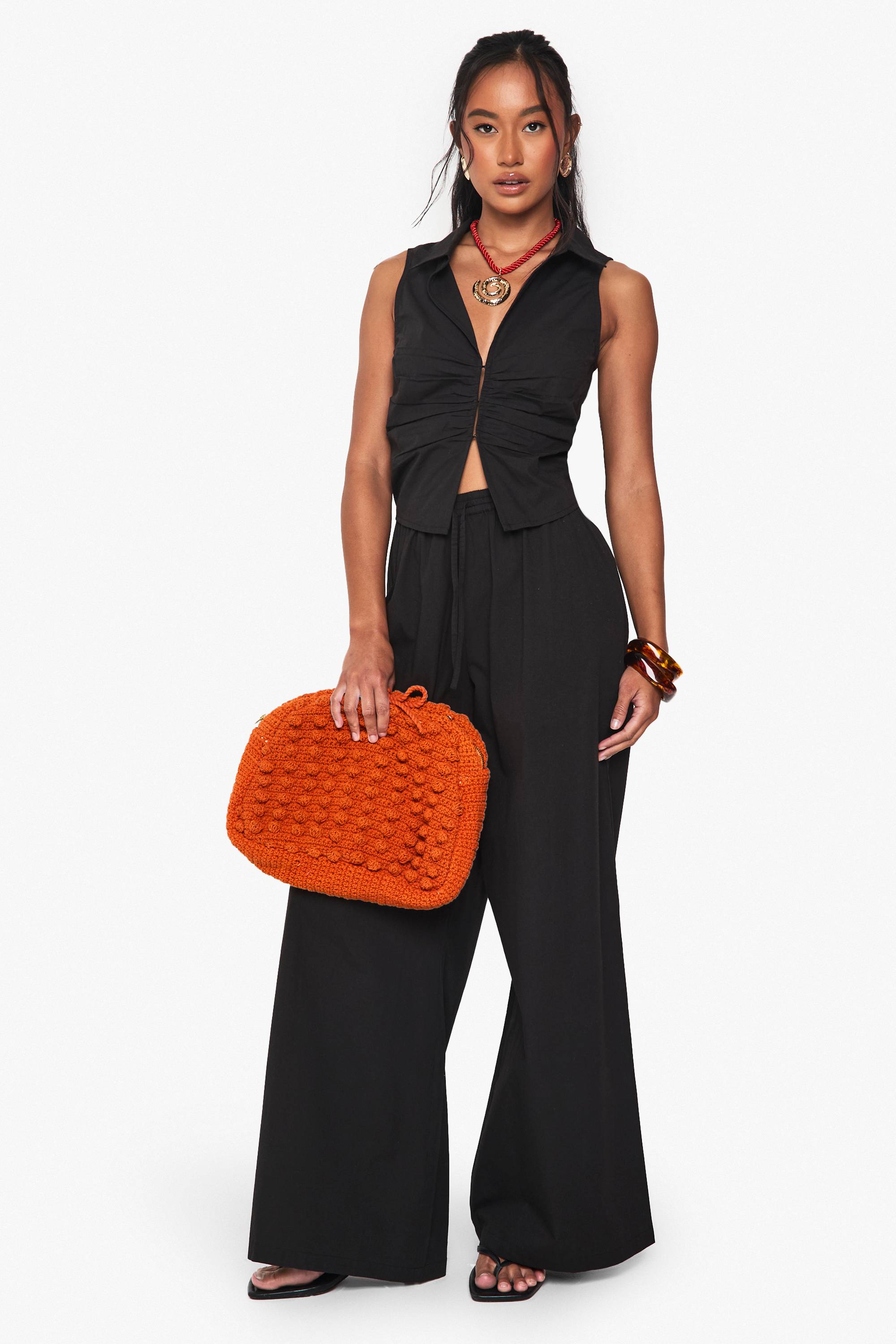 boohoo Gilet sans manches en popeline froncé