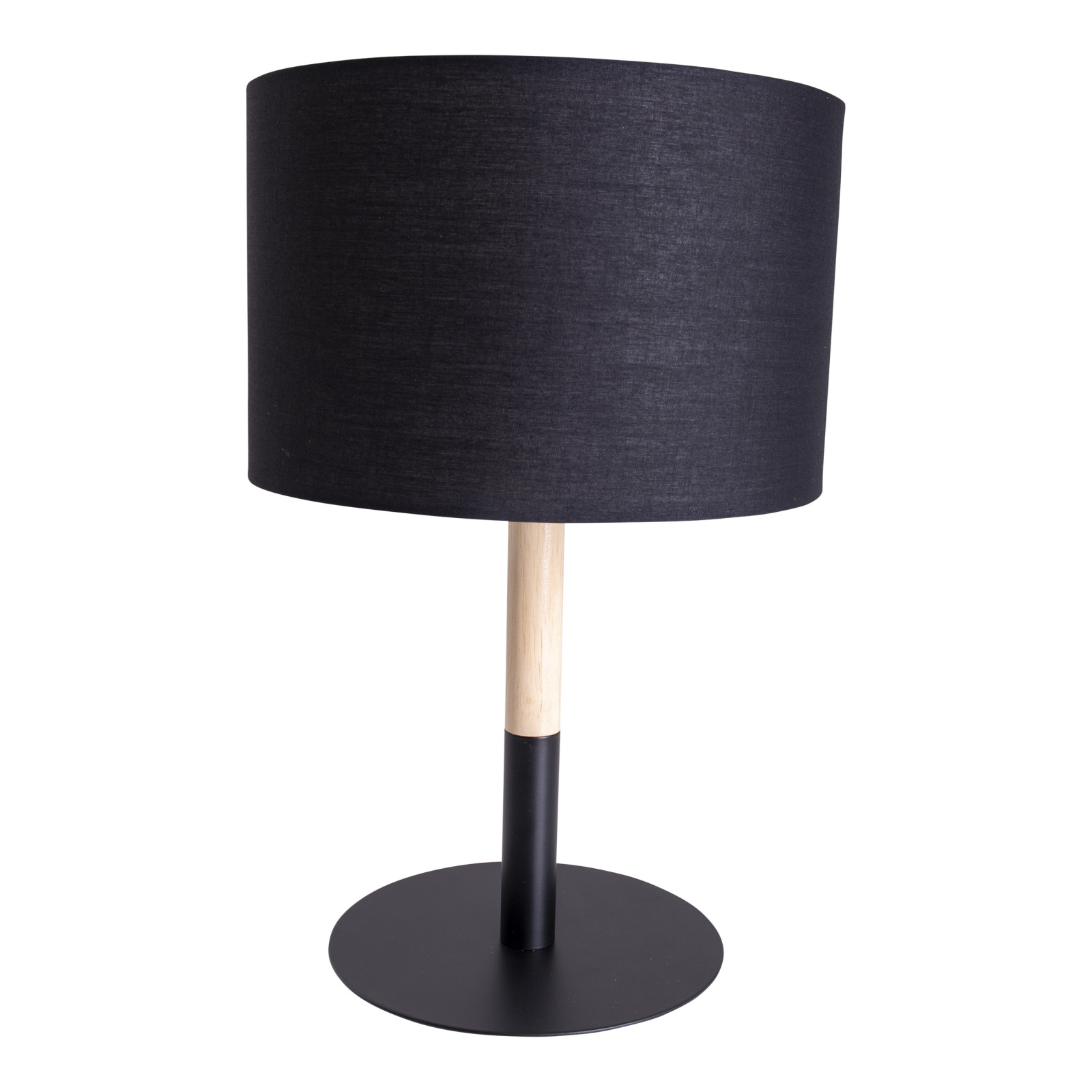 Tischleuchte - schwarz-holzfarben - 37 cm