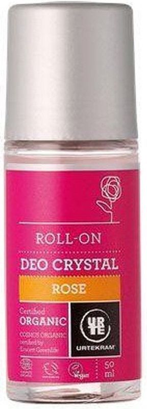 Urtekram - Deo Crystal Roll-on - Roos - 50 ml - Natuurlijke Deodorant