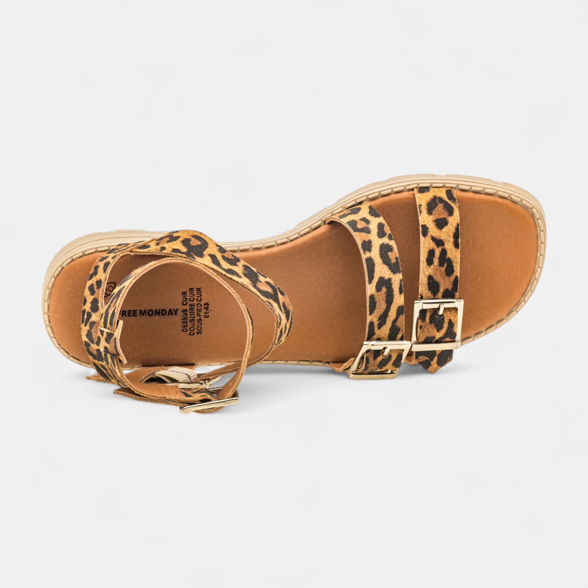 Sandales Femme en cuir camel