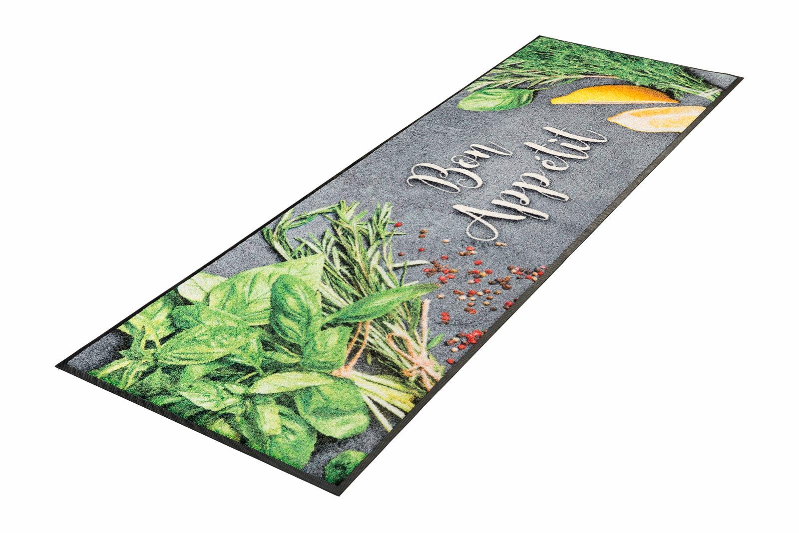 wash+dry by Kleen-Tex Küchenläufer »Bon Appetit« rechteckig 7 mm Höhe Motiv Kräuter, rutschhemmend, waschbar, Küche