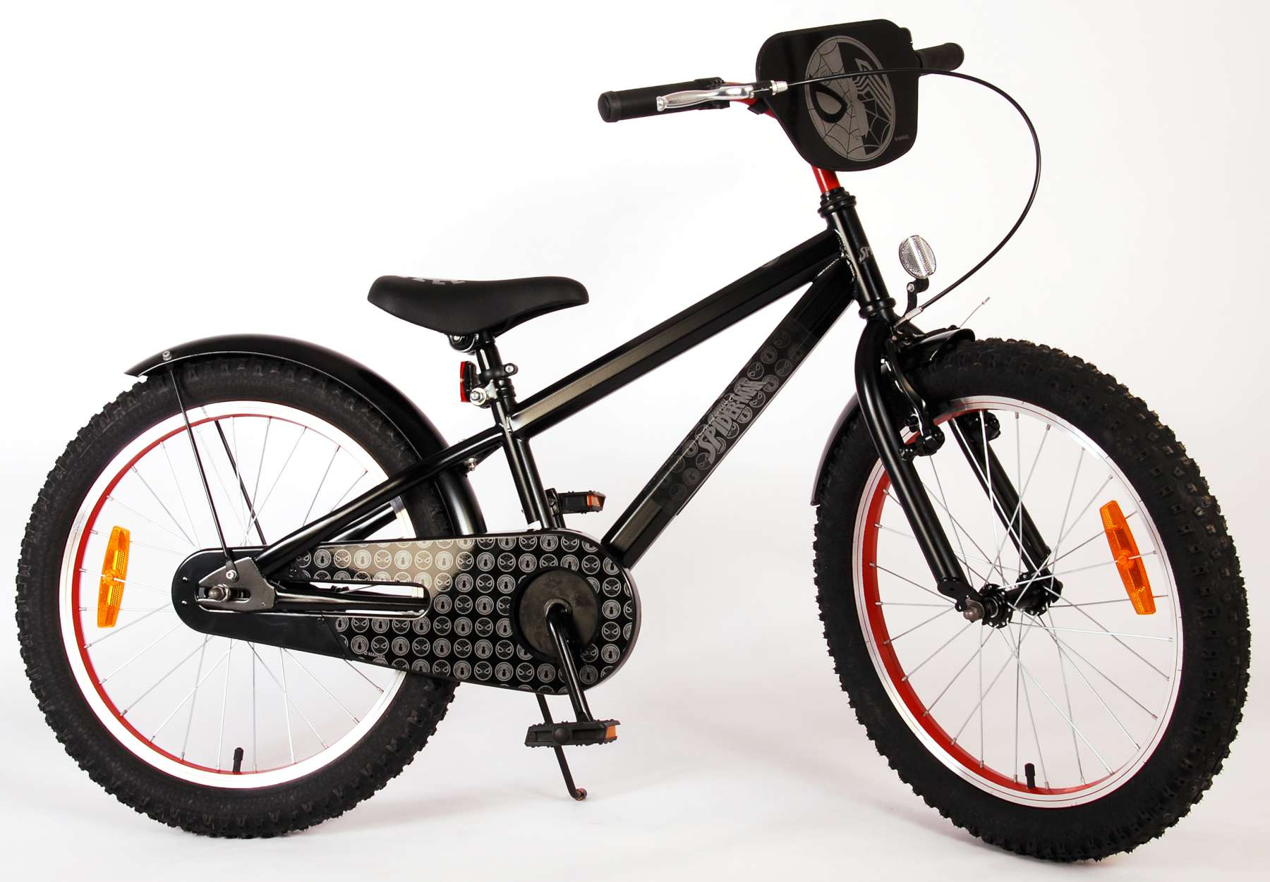 TPFSports Spider-Man Kinderfahrrad - Jungen - 20 Zoll - Rücktritt + Handbremse - Mattschwarz