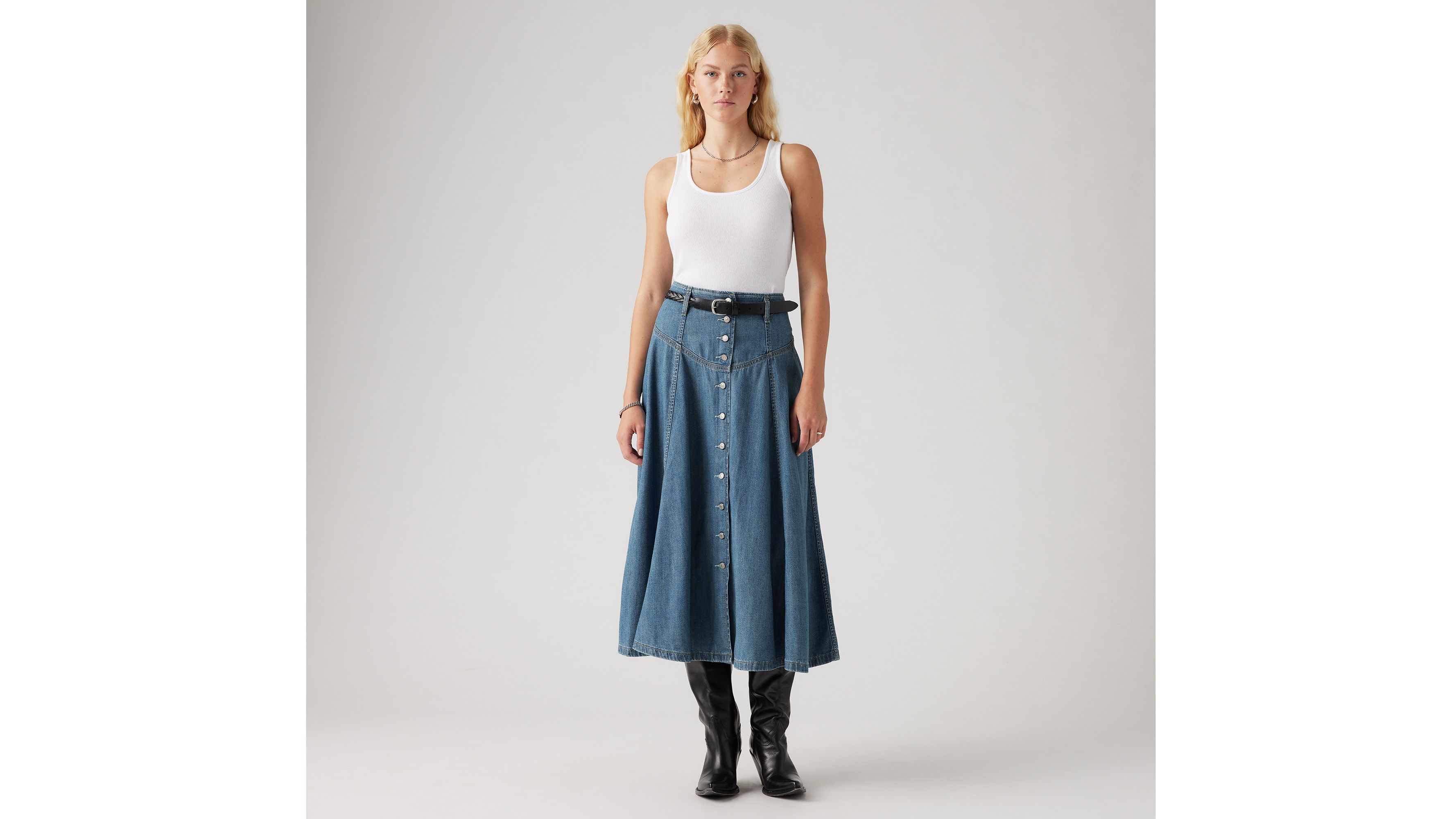 Jupe Circle boutonnée devant Lightweight - Play Day - Bleu