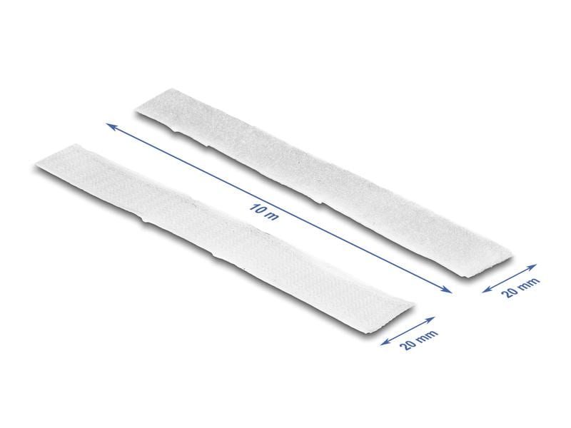 Delock Klettband 5 m x 20 mm mit Haft- und Flauschband, Wei Delock Klettband selbstklebend mit Haft- und Flauschband L 5 m x B 20 mm weiss