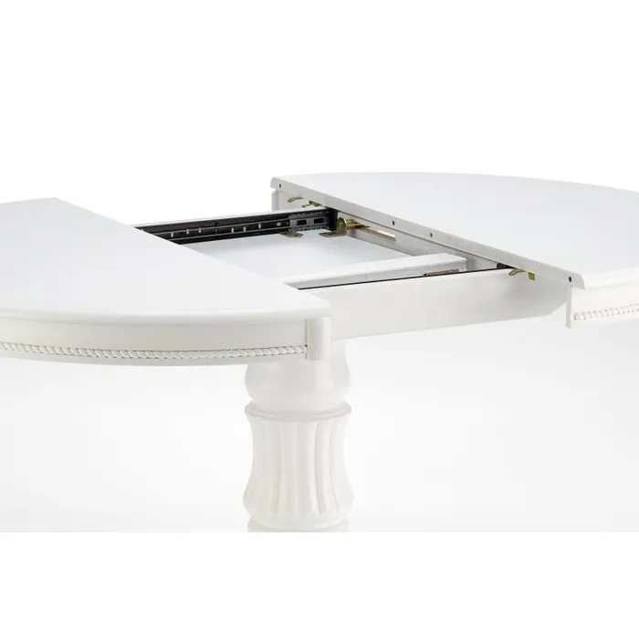 Table Blanche Ronde Extensible Avec Pied Central Windsor Table