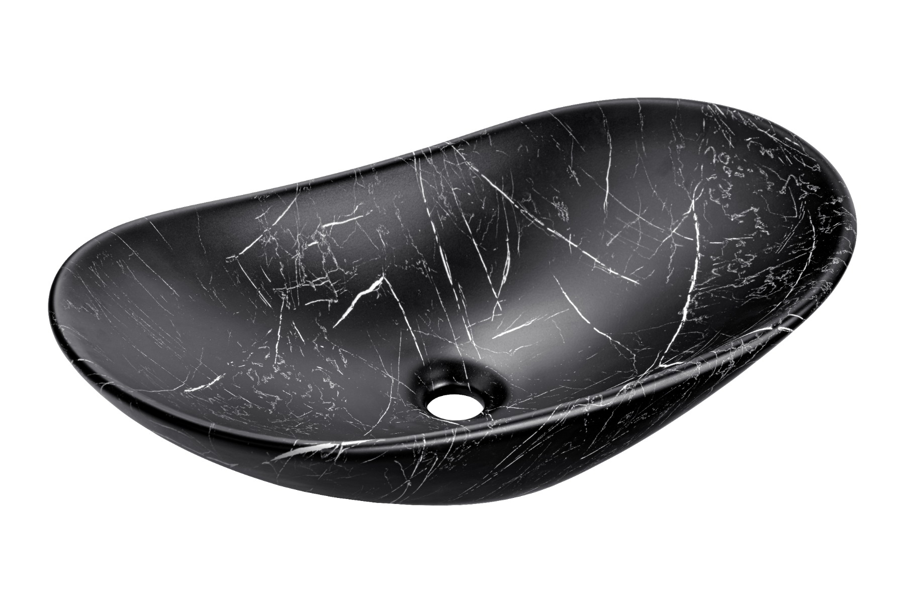 Comad Lena wastafel 62x15cm zwart marmer