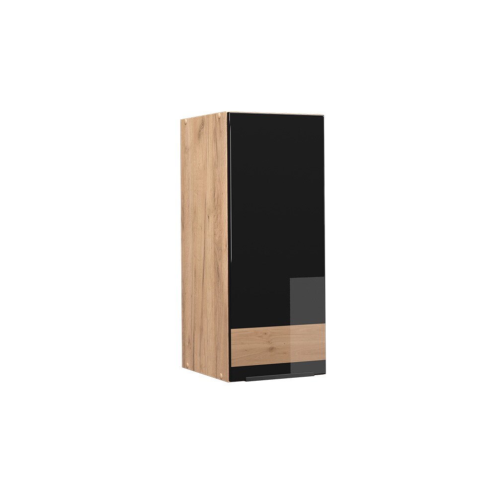 Vicco Hängeschrank Küchenschrank Küchenmöbel Fame-Line Eiche Schwarz 30 cm modern Hochglanz