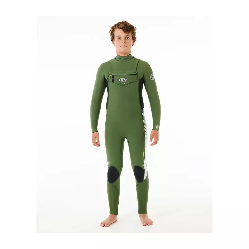 Combinaison intégrale junior RIPCURL Dawn Patrol 5/3 Chest Zip Green