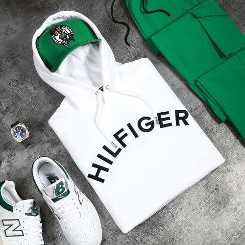 Sweat Capuche Hilfiger Arched 1070 Blanc