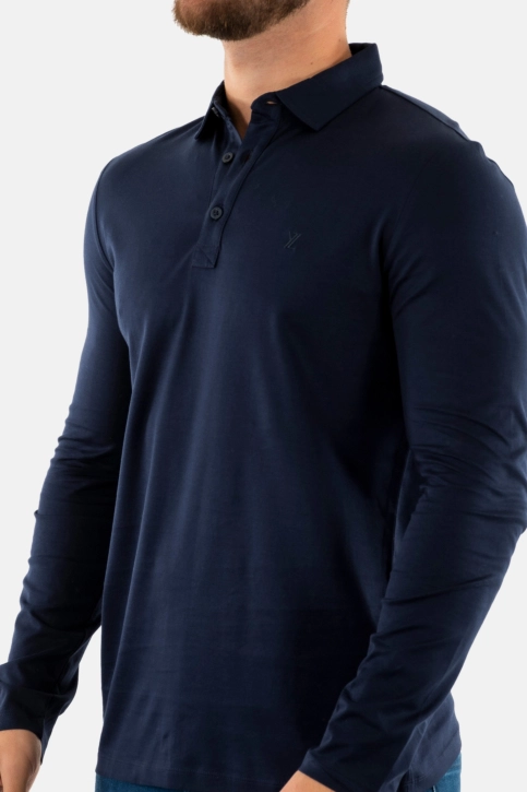 Polos manches longues yes zee t803 sa00 0710 blu navy