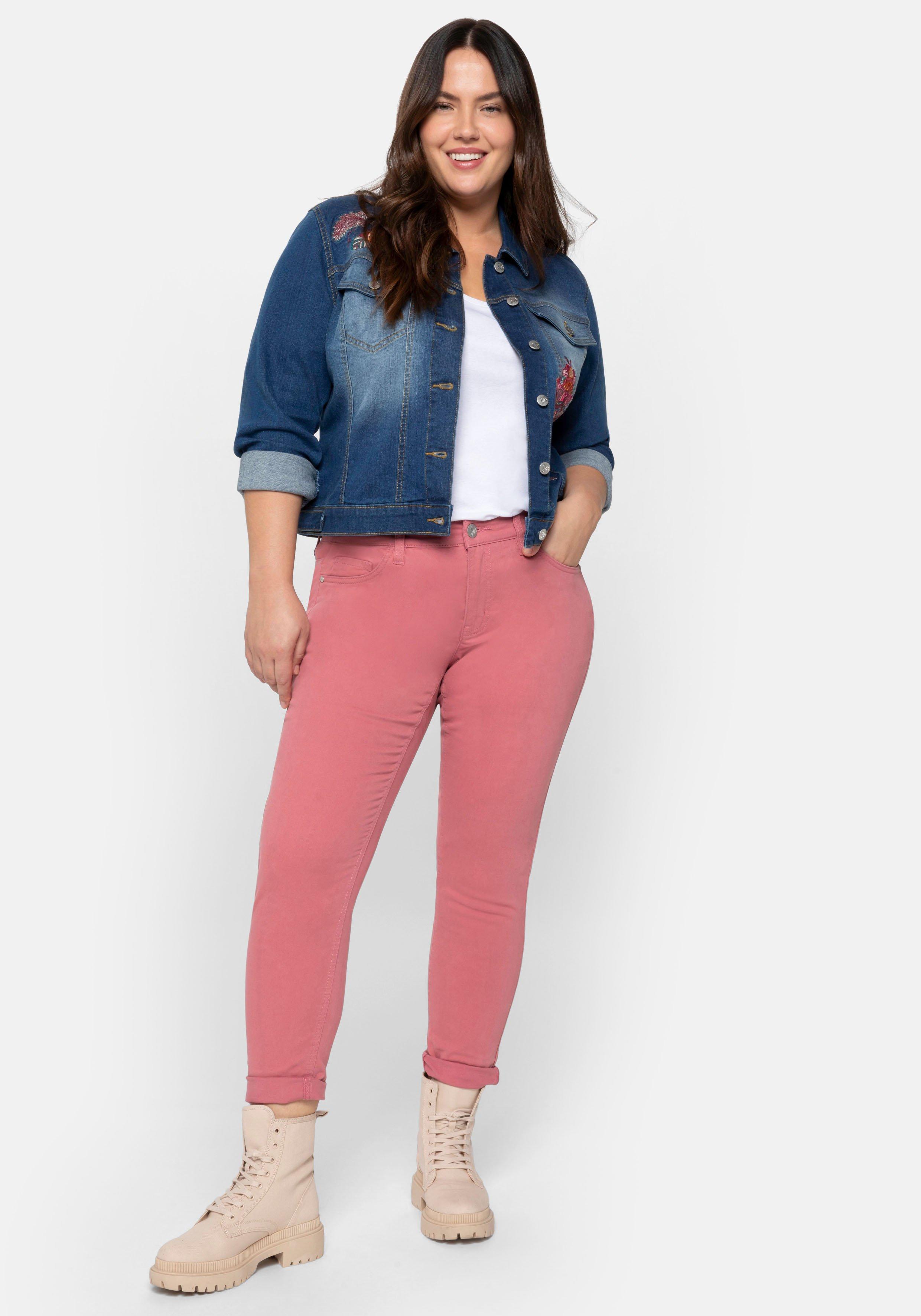 Schmale Twill-Hose in samtig-weicher Qualität