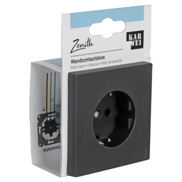 KARWEI Zenith wandcontactdoos mat zwart
