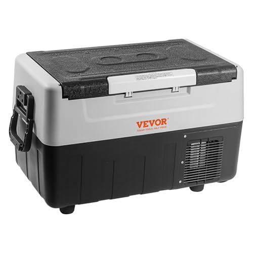 VEVOR Glacière Électrique Portable de 35 L Réfrigérateur de Voiture Portable 12/24 V CC 100-240 V CA Frigo Voiture Double Zone 0,6 kW.h -20 °C à 10 °C Réglable Congélateur pour Camion Bateau Camping