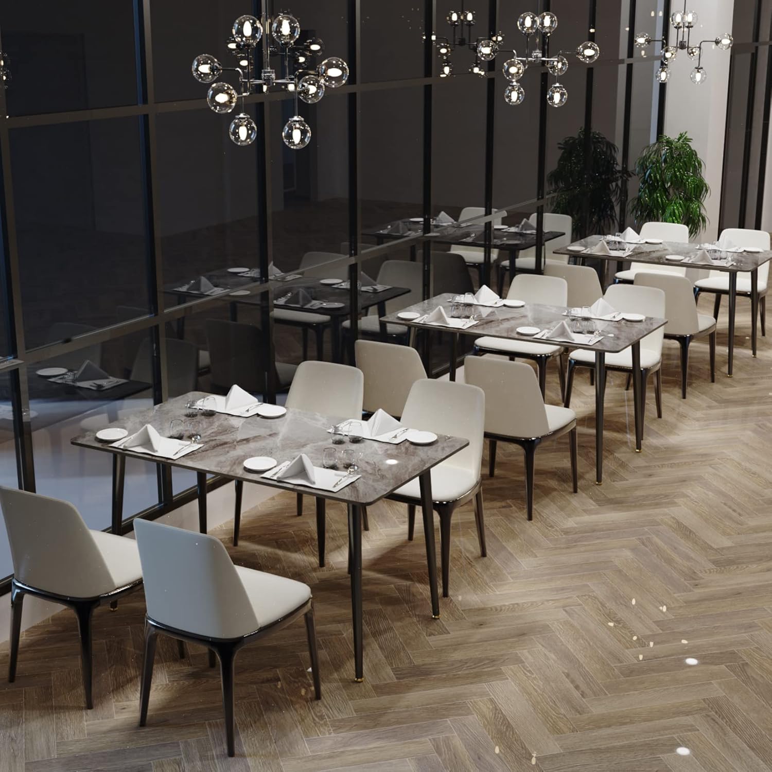 FATIVO Esszimmertisch Marmor Esstisch 120x70cm, Küchentisch klein 4 Personen schmaler Esstisch einfach Wohnzimmer Grau Hochglanz Skandinavisch Tische für Esszimmer Restaurant Metall Tischbeine