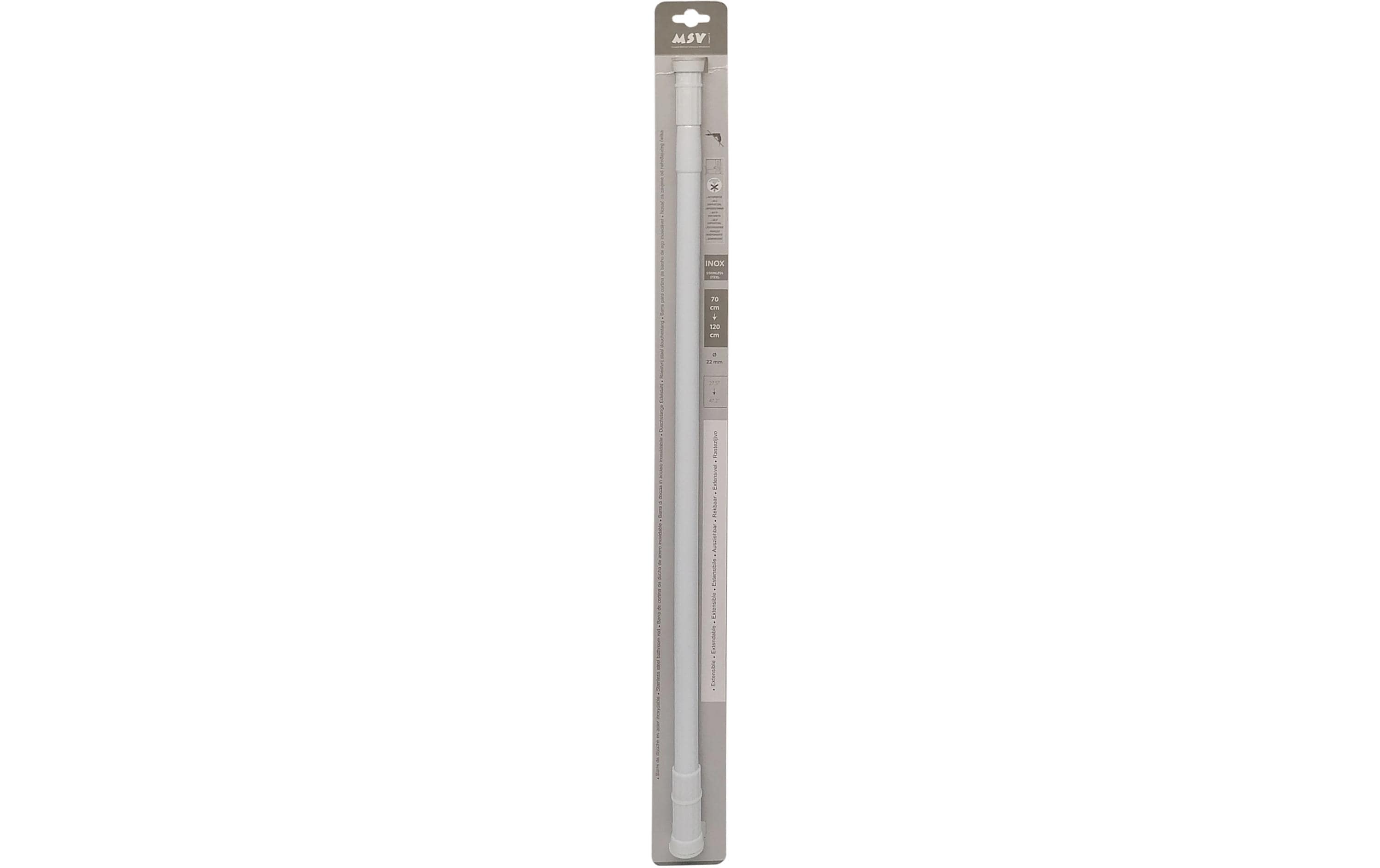 Duschvorhangstange 70 - 120 cm, WeissAusziehbare Duschvorhangstange