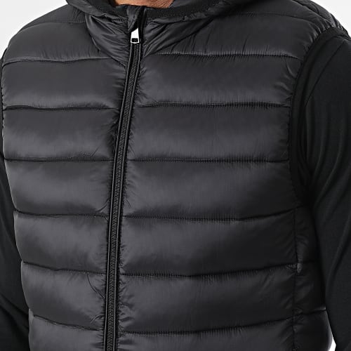 Doudoune Capuche Sans Manches Noir