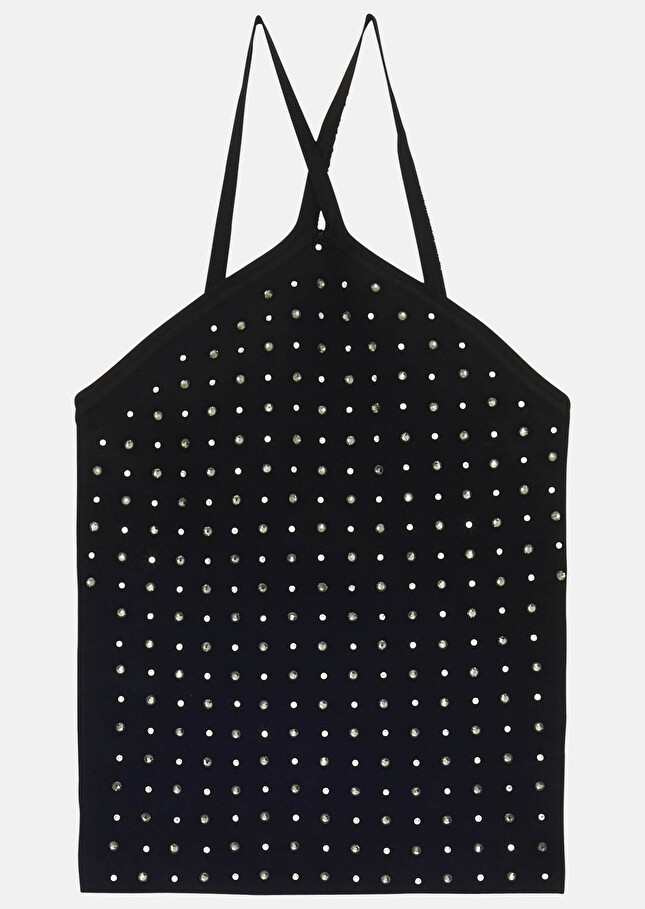Top Positanonoir en maille