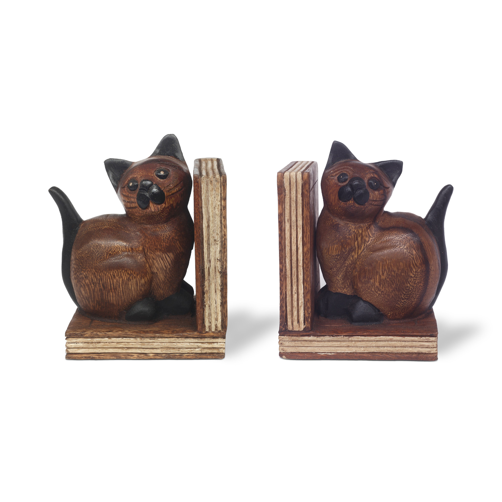Set Buchstützen 'Katze', aus Akazienholz von fischer's lagerhaus