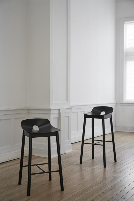 Woud Mono barkruk 65 white pigmented oak