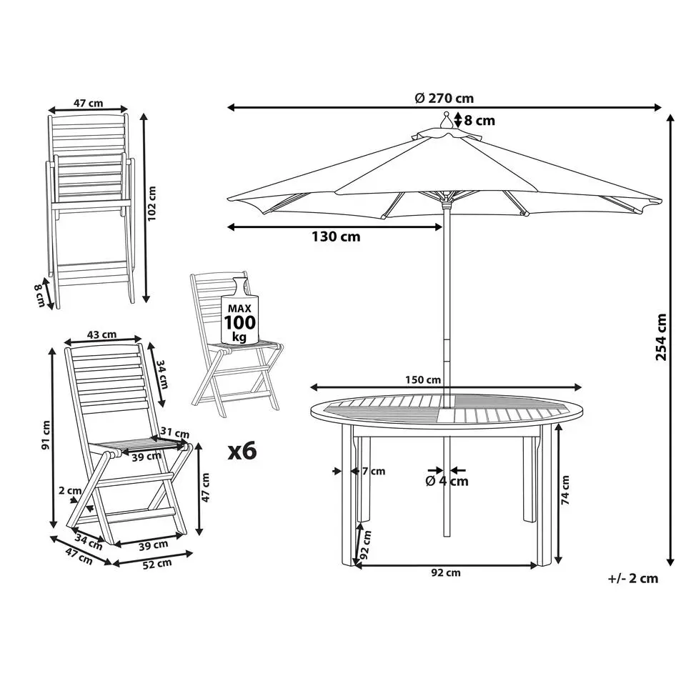 TOLVE - Tuinmeubel set - Lichte houtkleur - Acaciahout