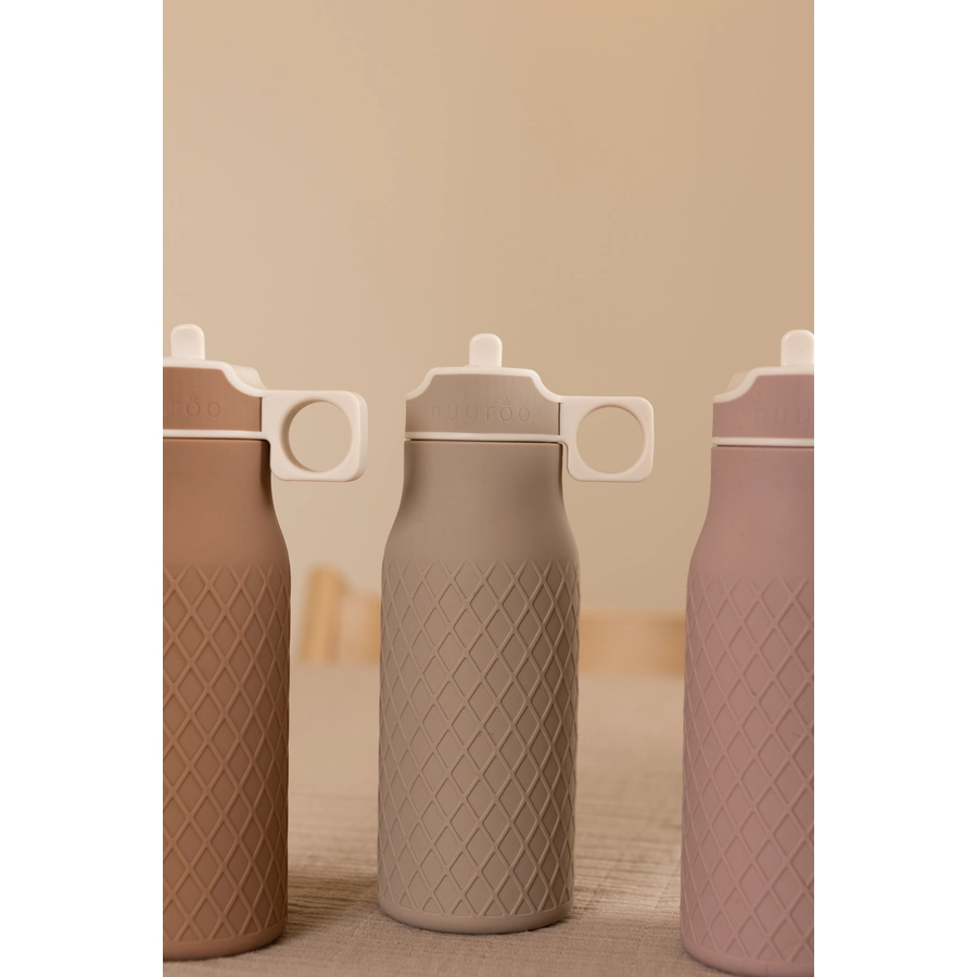Nuuroo Trinkflasche Lindi Silikon 450 ml Cobblestone