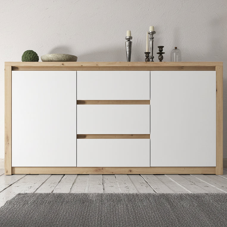 Melody - Dressoir - Wit/eiken - 140x43x80 cm