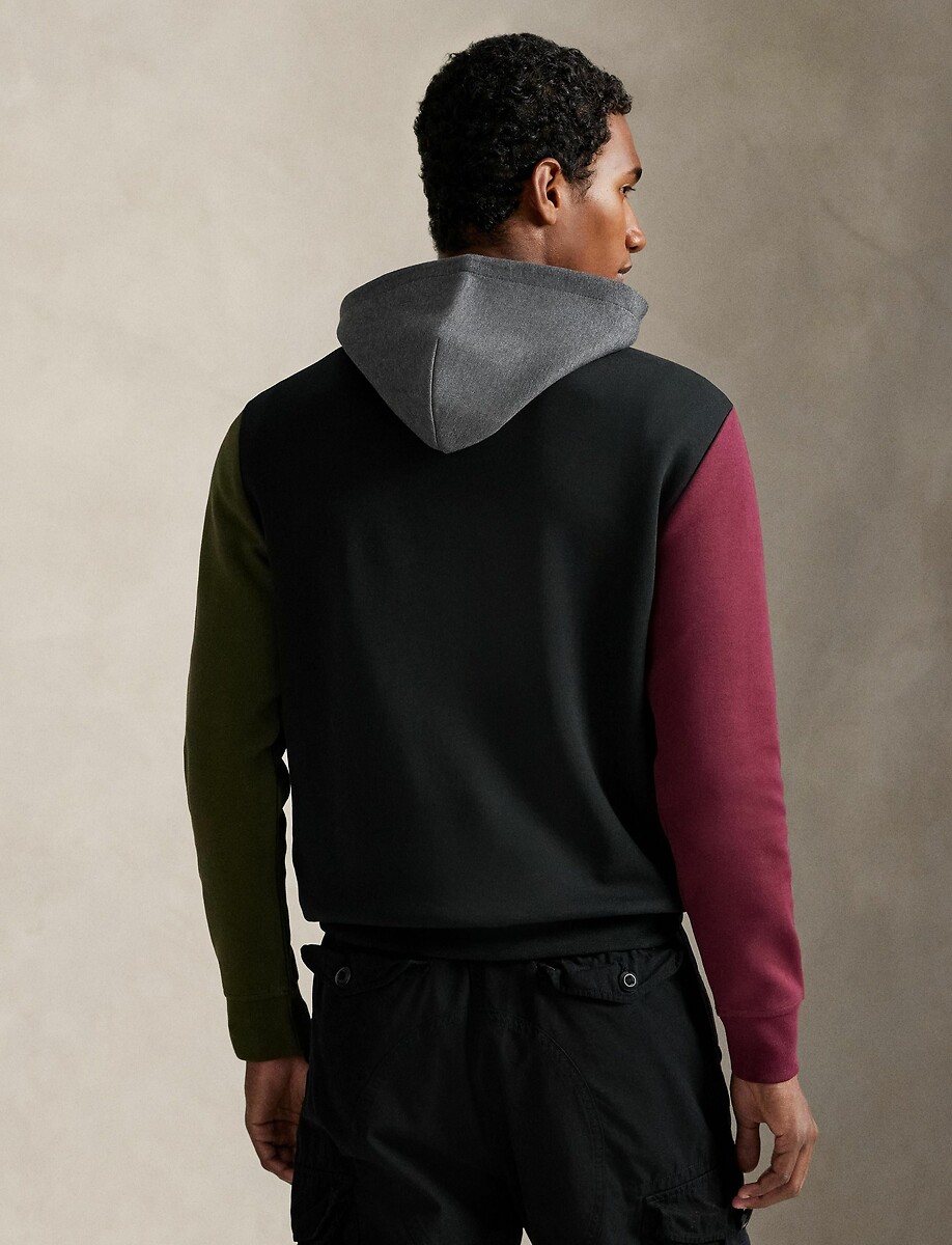 POLO RALPH LAUREN<br>Moletom colorblock confeccionado em tecido de malha dupla