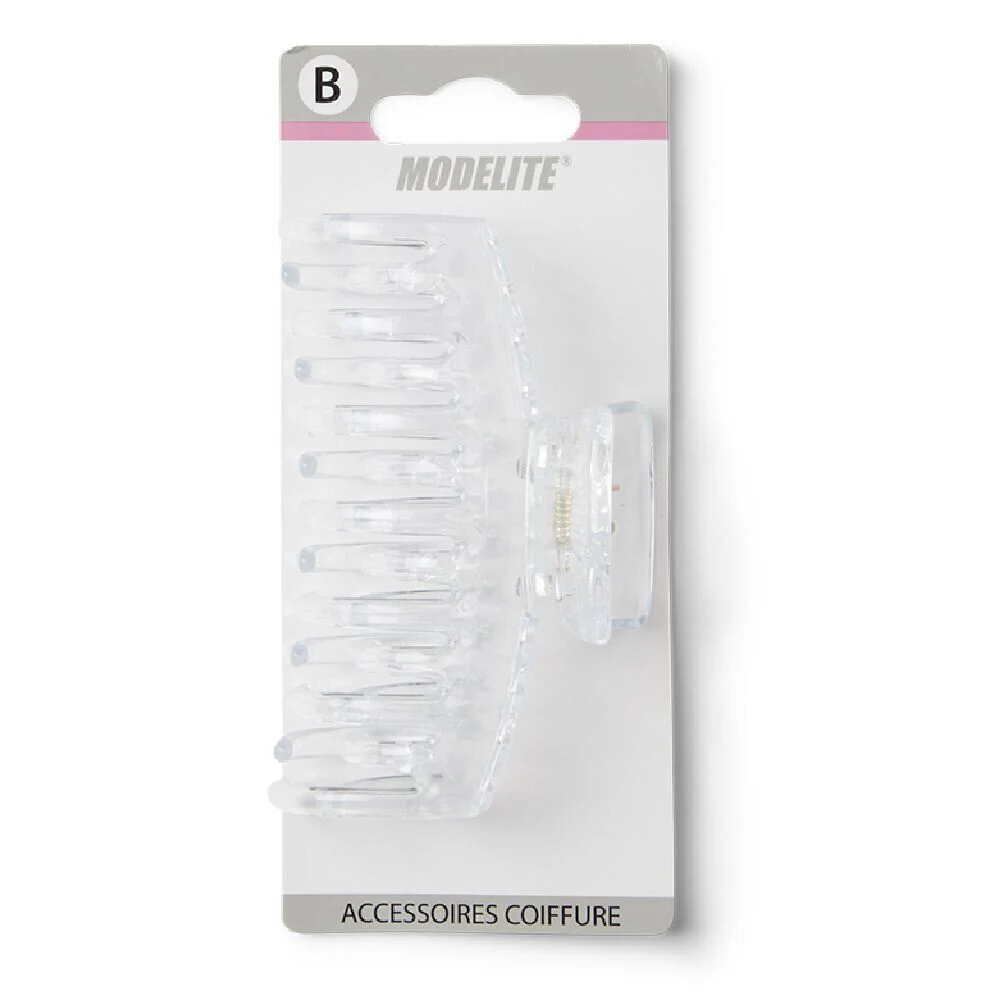 Pince cheveux crabe transparent mat L9cm