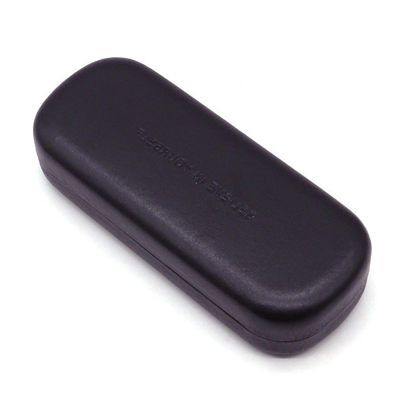 (160x70x35mm) Hardcase Brillenetui Leder Brillenbox für Unterwegs - Schwarz