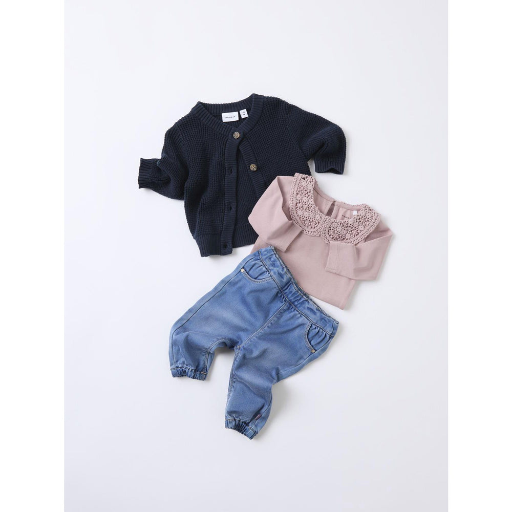 Køb Name It Medium Blue Denim Rose Loose Jeans Noos