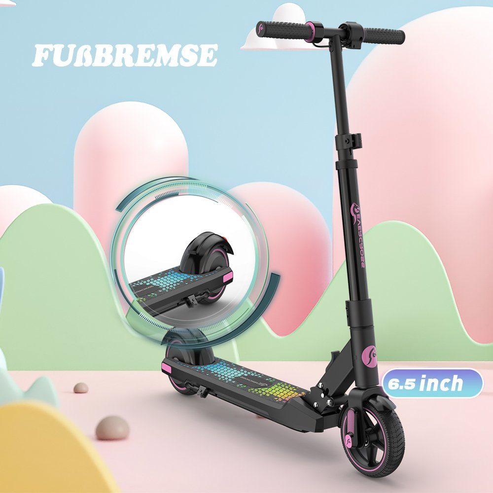 Patinete elétrico infantil Evercross mini, para crianças de 6 a 16 anos, velocidade máxima de 15 km/h, patinete elétrico com luzes de LED.