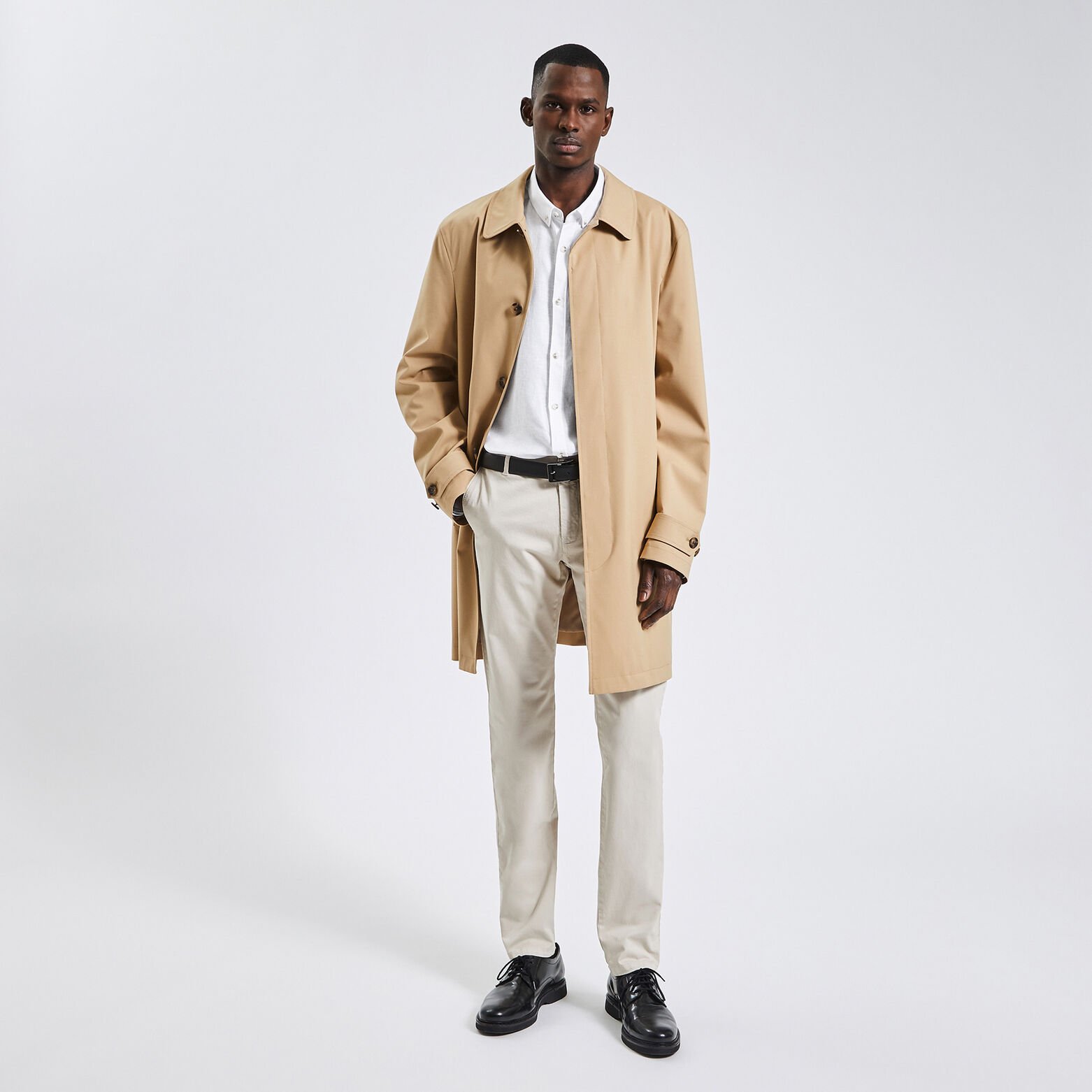 Chemise regular unie lin Blanc
