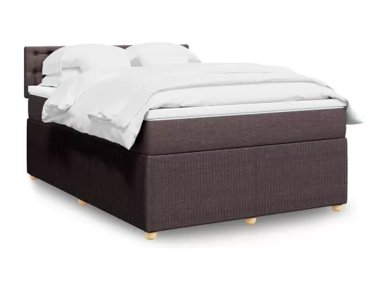 Sommier à lattes de lit avec matelas Marron foncé 160x200 cm