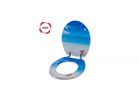 Abattant wc MDF PARADISE Bleu - Charnières Inox MSV