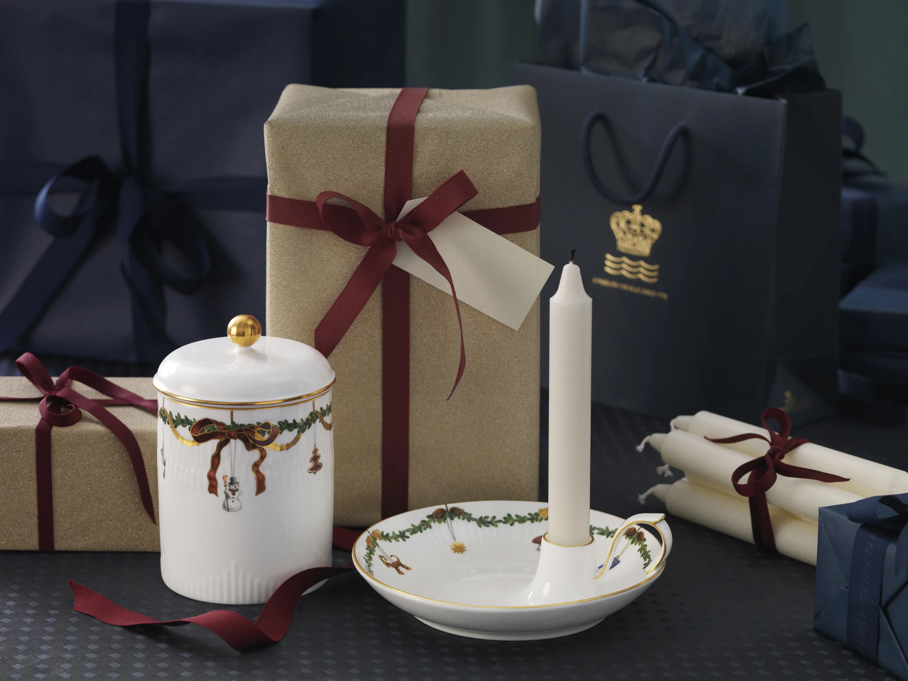 Royal Copenhagen Stjerne Riflet Jul Lysestage