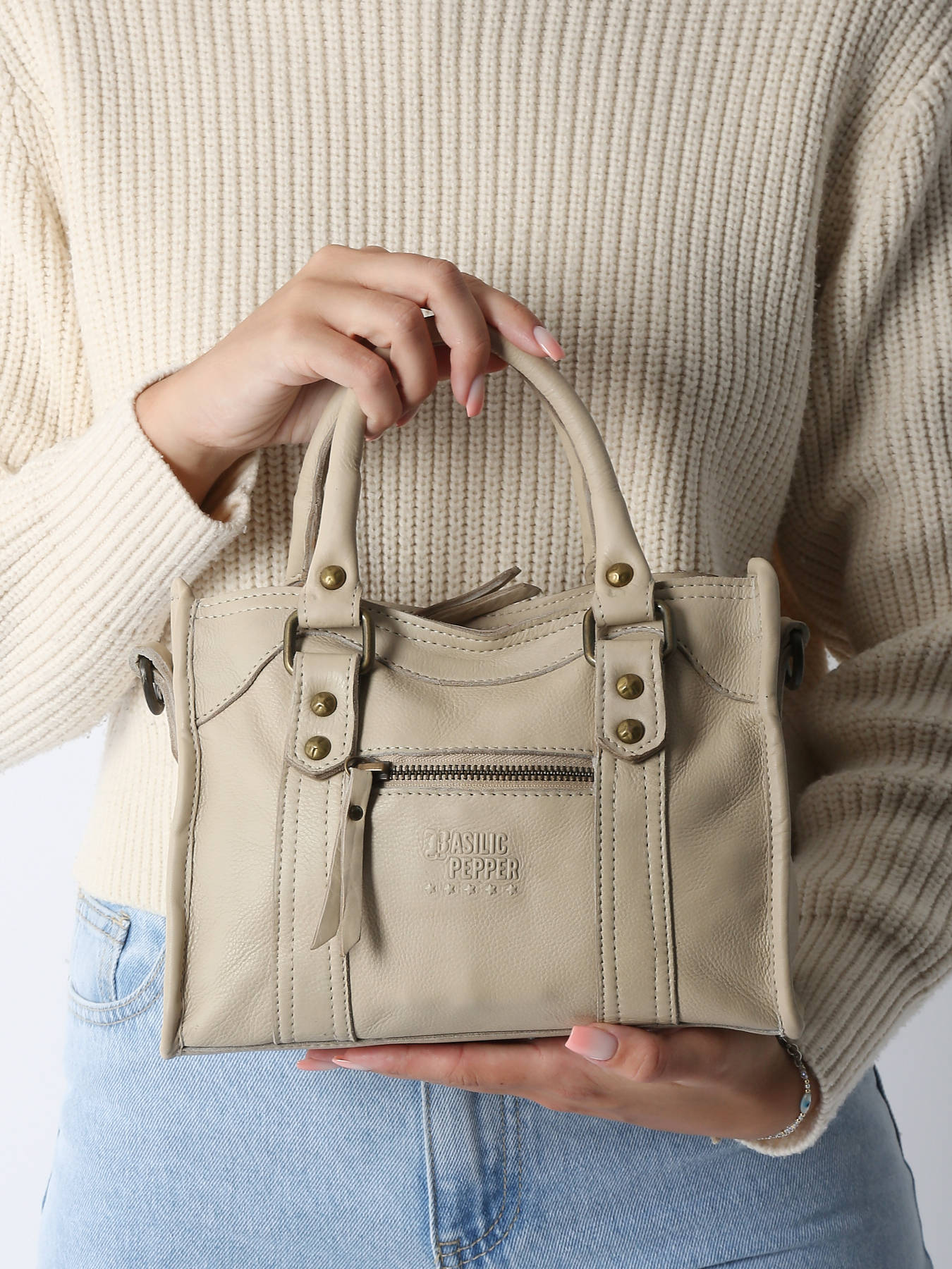Sac bandoulire Cow cuir BASILIC PEPPER