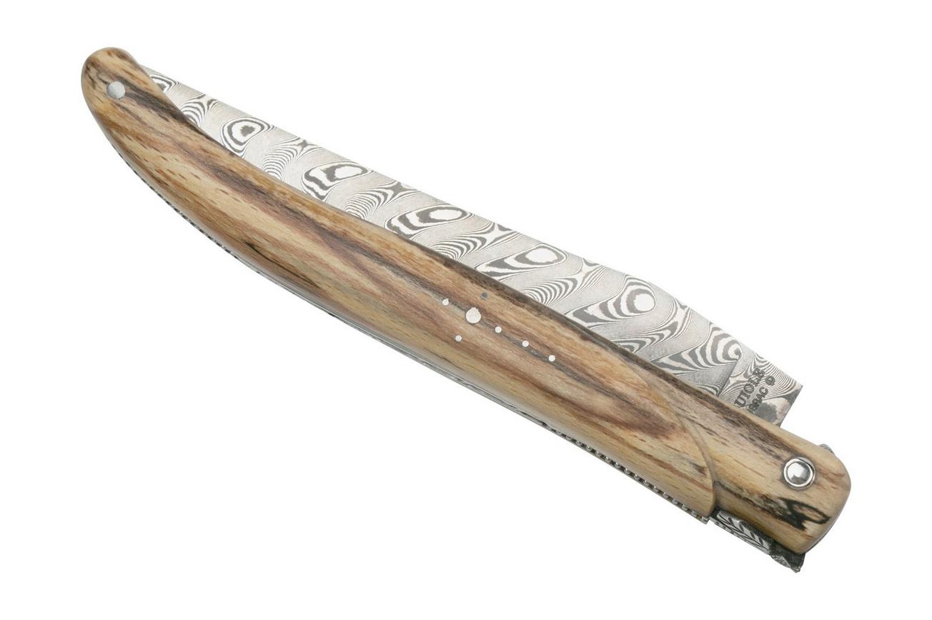 Laguiole en Aubrac Le Perlé 12 cm L0512WA6J3DB Balbach Damast Full Handle beukenhout
