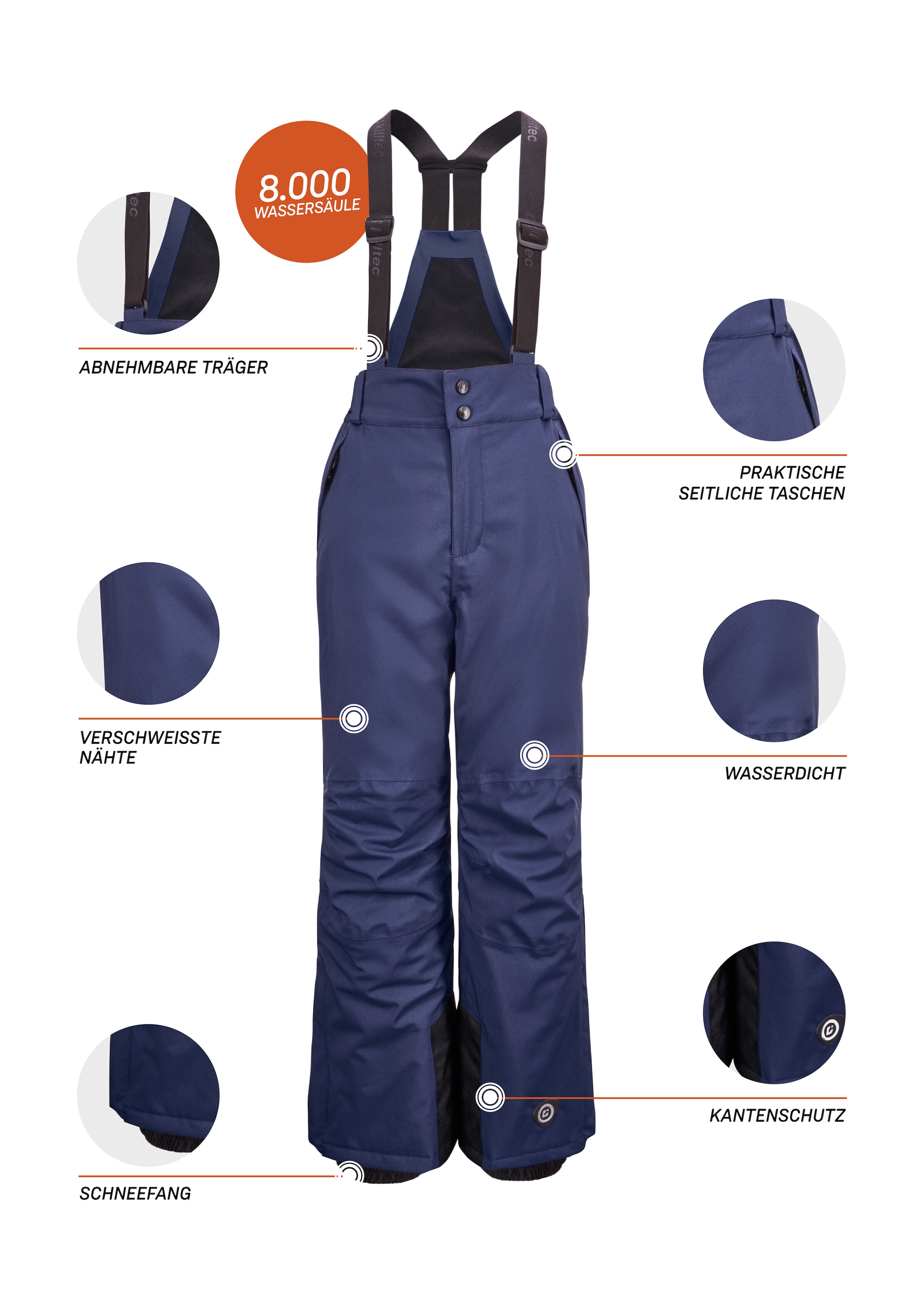 Killtec Skihose »Gauror Jr«  Skihose: 10.000 mm wasserdicht, verstärkt, Schneefang integriert