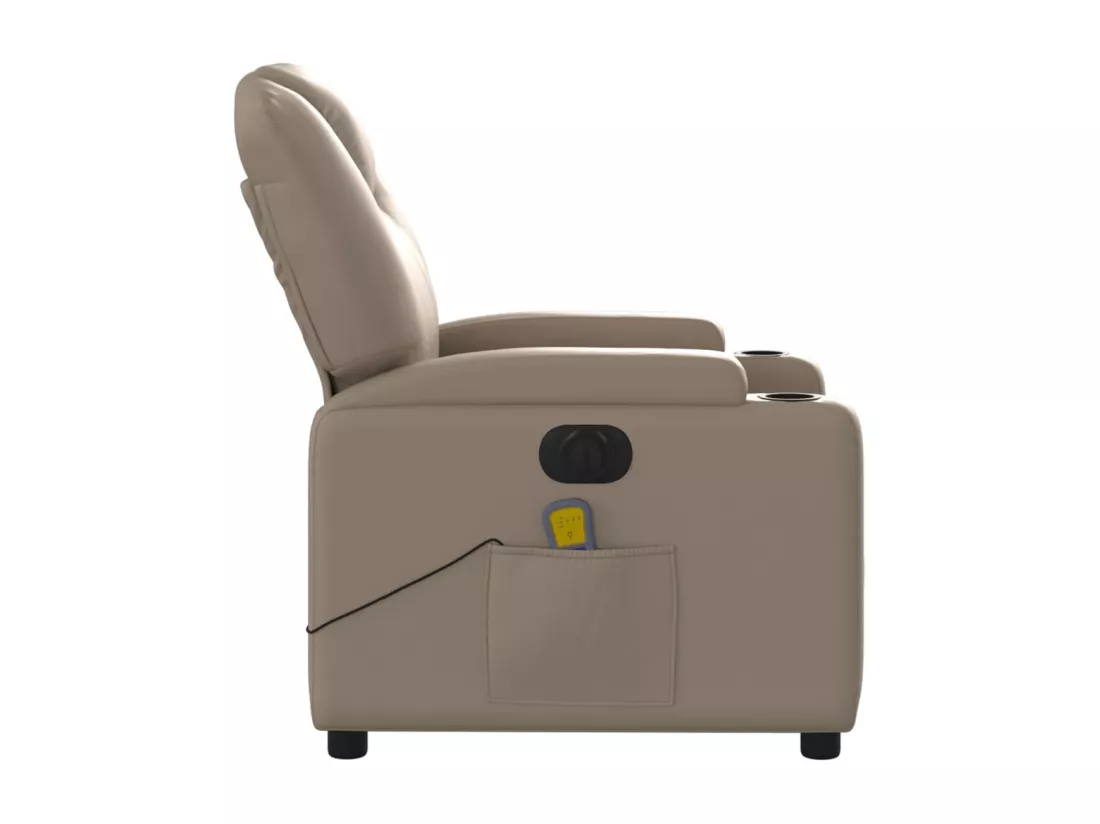 Fauteuil massant inclinable électrique cappuccino similicuir