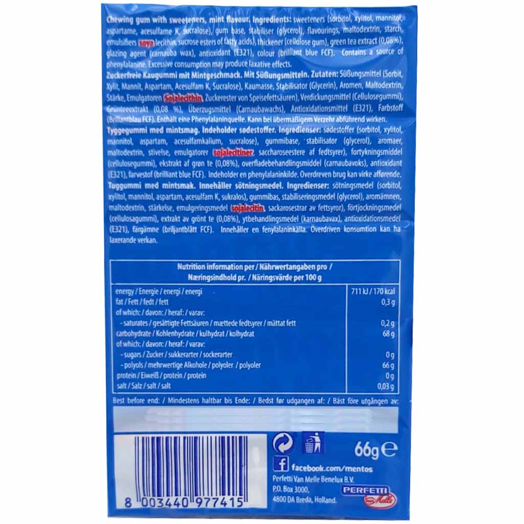 Mentos Chewing Gum Pure fresh Mint 5er Pack 66g MHD:30.10.25