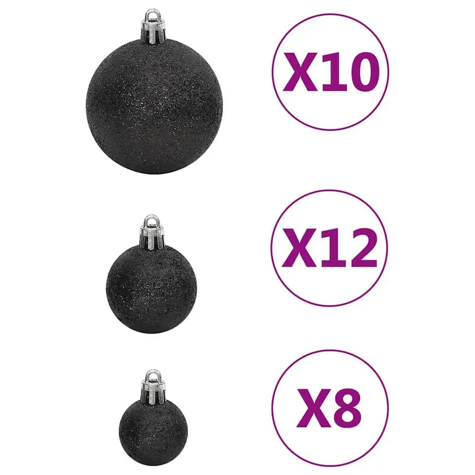 vidaXL - Kerstballenset - Zwart - Polystyreen
