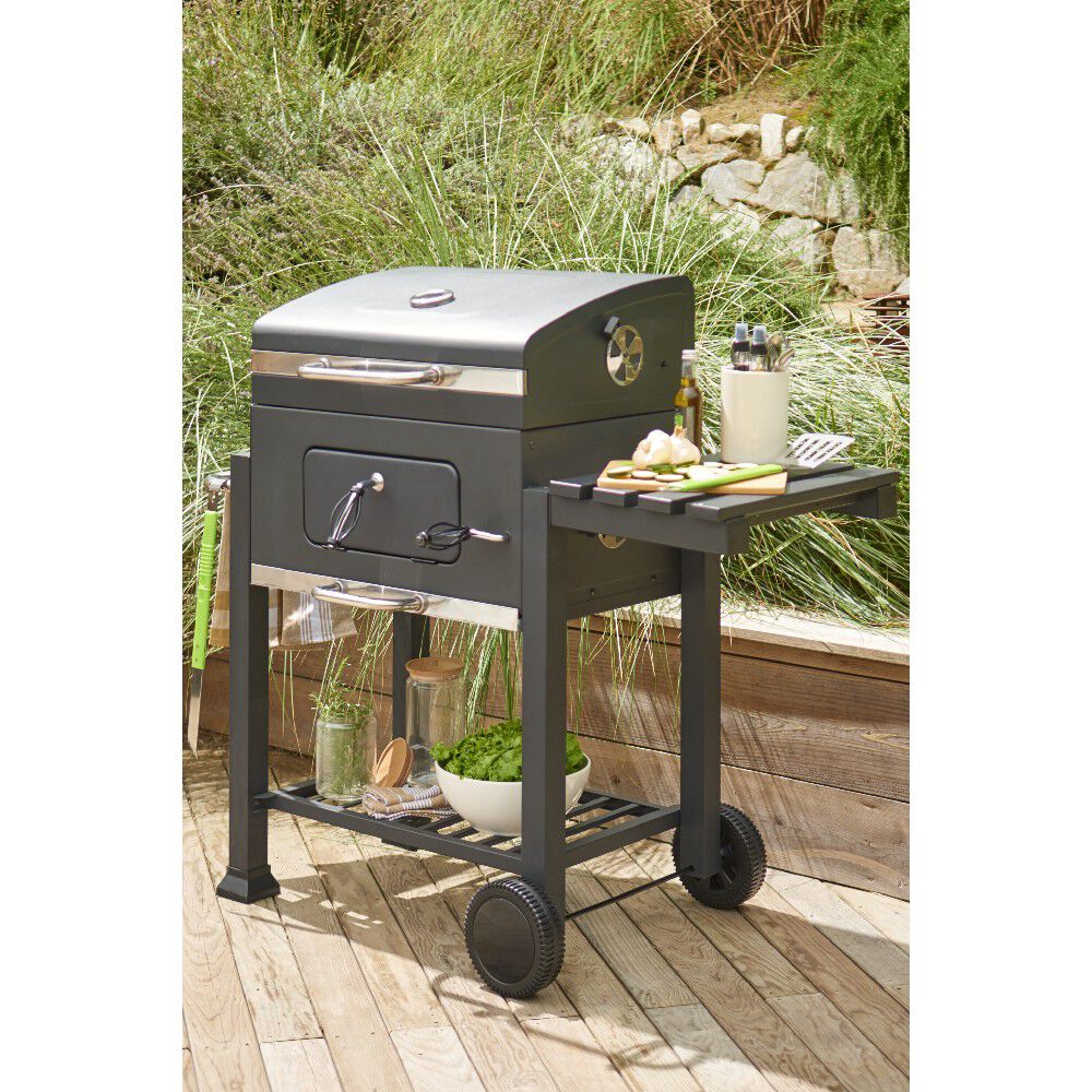 Barbecue à charbon cuve acier sur chariot Wilson