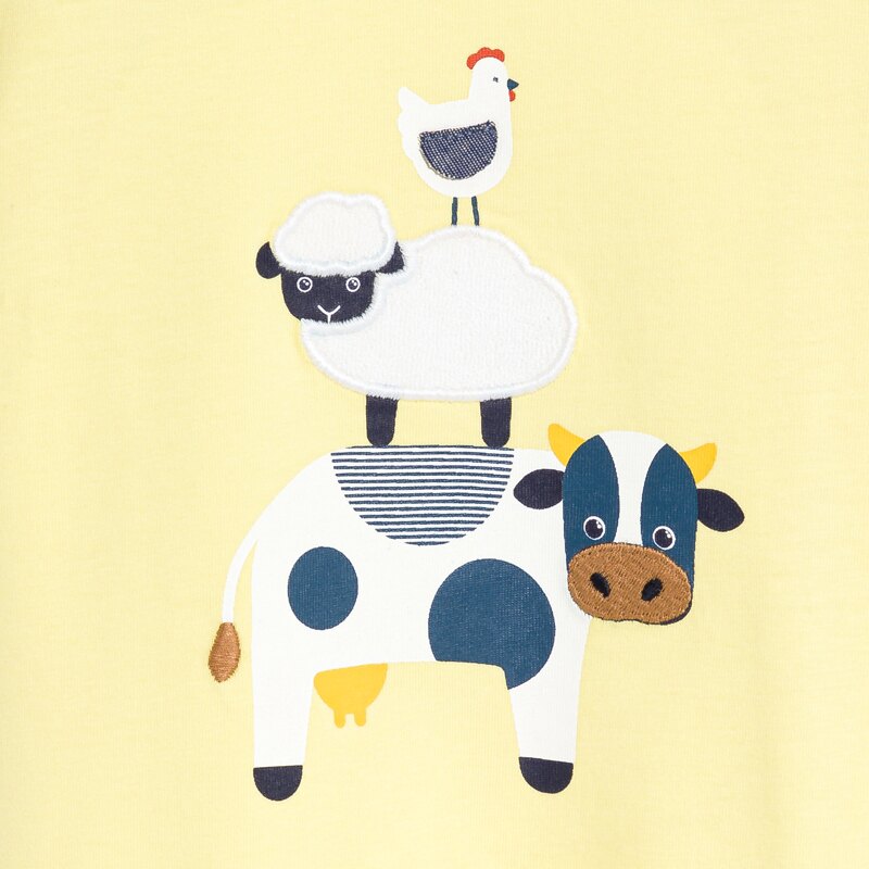 T-shirt animaux jaune bébé garçon Jaune