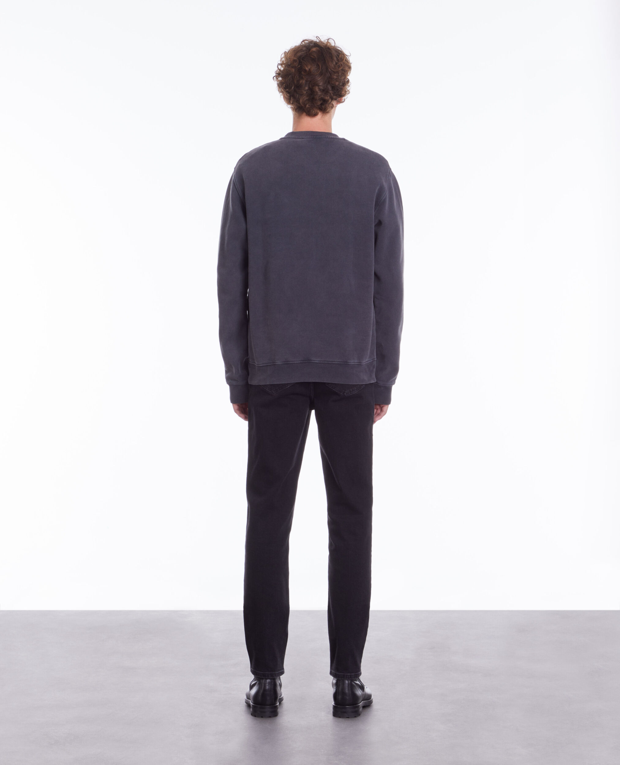 Sweatshirt noir avec sérigraphie Barking dog
