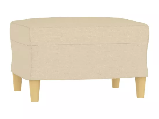 Canapé à 3 places avec repose-pieds Crème 180 cm Tissu