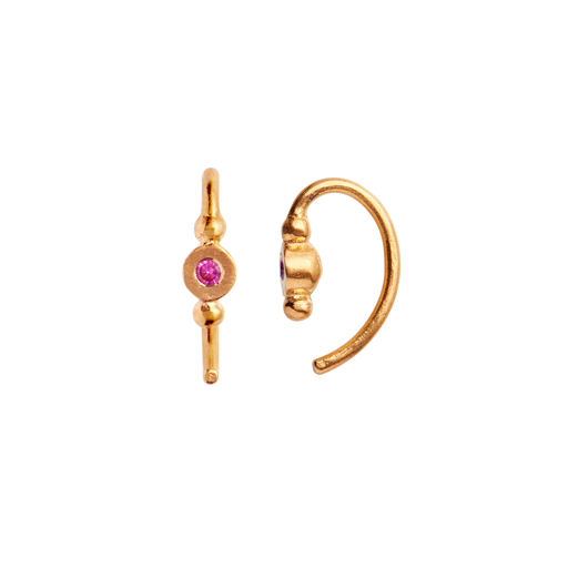 Stine A Petit Bon-Bon Ørering, Guld/Pink